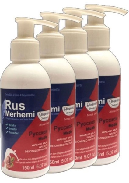 Blue Tüylere Krem 4 Tane x 150 ml Cevizli & Ceviz Sütlü Russ Merhemi