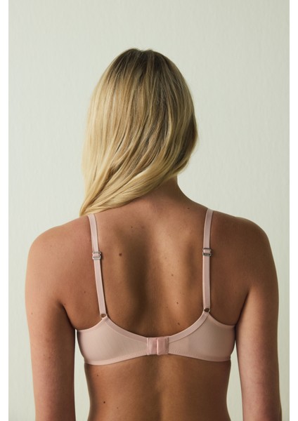 Açık Gül Kurusu Balenli Toparlayıcı Dolgusuz Çıkarılabilir Askılı Sütyen