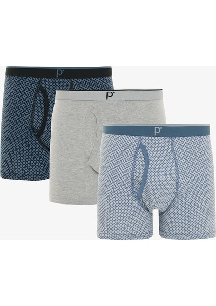 Erkek Pamuklu Comfort 3lü Çok Renkli Boxer Külot