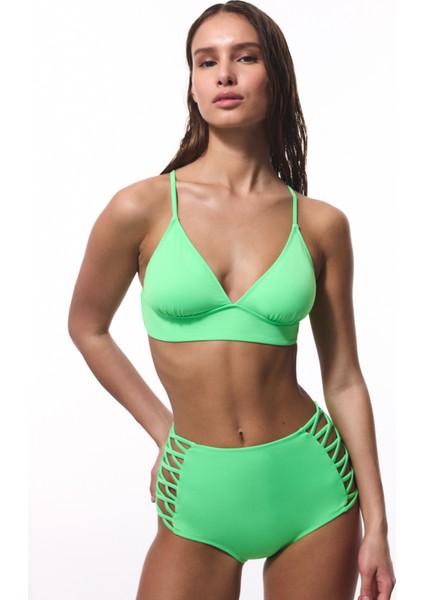 Yeşil High Fashion Yüksek Bel Bikini Altı