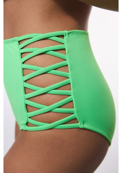 Yeşil High Fashion Yüksek Bel Bikini Altı