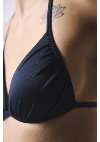 Antrasit Fayette Üçgen Bikini Üstü