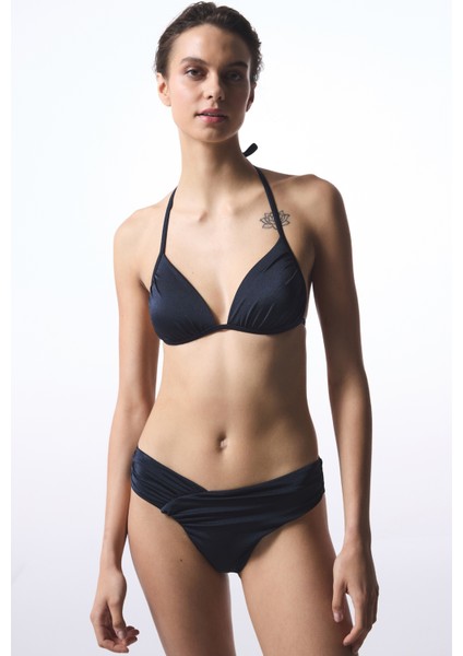Antrasit Fayette Üçgen Bikini Üstü