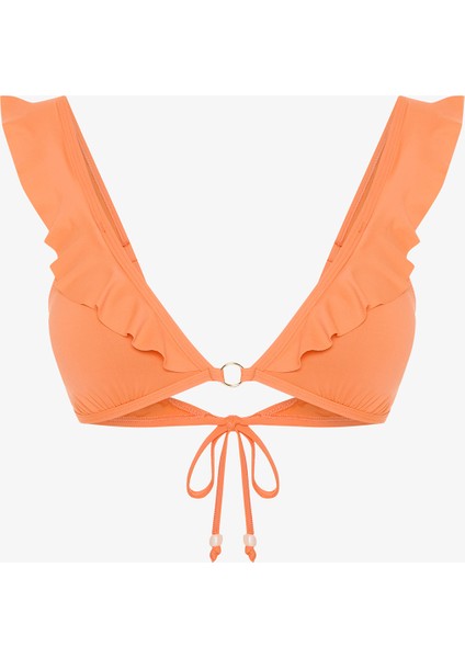 Turuncu Mango Deep Frill Bikini Üstü