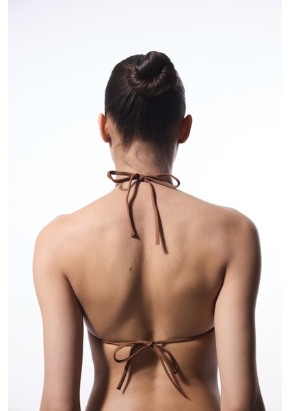 Kahverengi Libby Üçgen Bikini Üstü