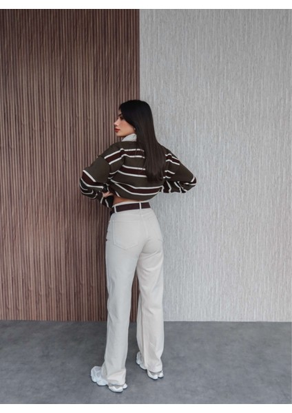 Ekru Straight Orj Jean modelleri