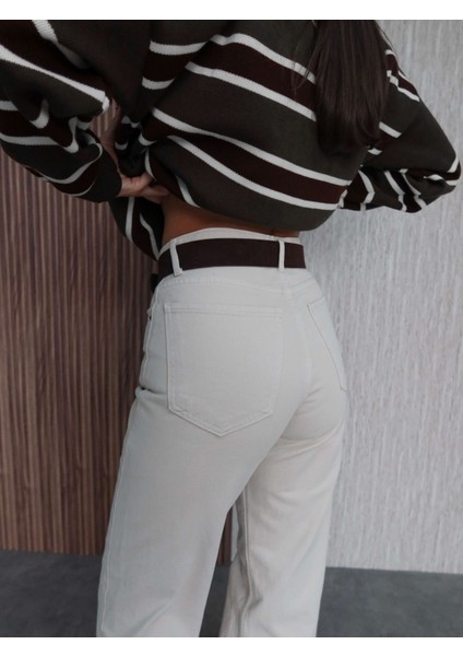 Ekru Straight Orj Jean