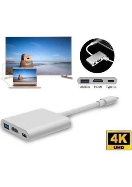 Macbook Matebook Switch Tablet Telefon HDMI USB 3.0 Pd Şarj Type-C Çevirici fiyatları