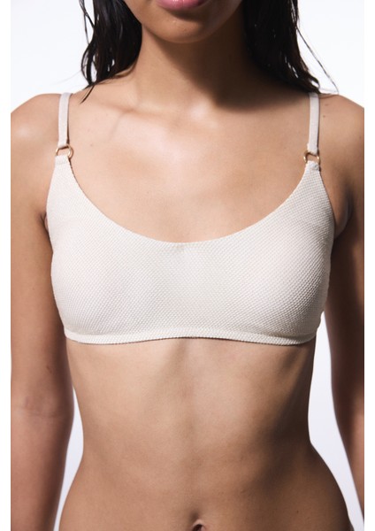 Ekru Jessi Tokalı Bikini Üstü