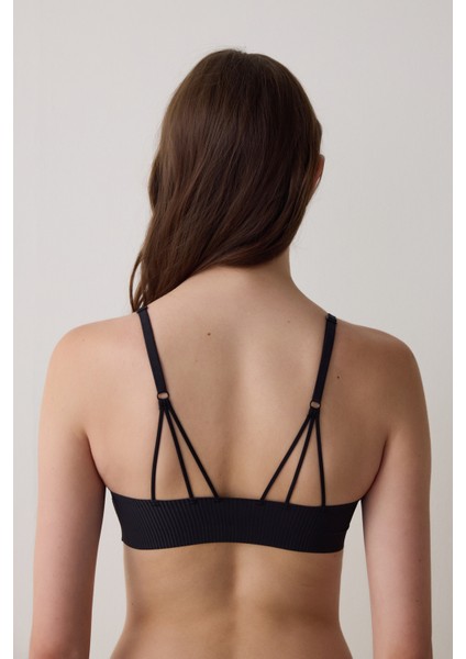 Siyah Fit Dikişsiz Balensiz Push Up Sütyen