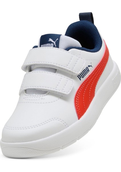 Courtflex V3 V Ps-White-Fierce Red-Blue Çocuk Ayakkabı-Beyaz