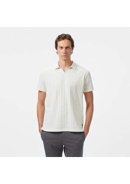 Erkek Krem Classic Fit Polo Yaka T-Shirt K55560T.1MA