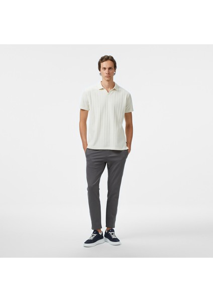 Erkek Krem Classic Fit Polo Yaka T-Shirt K55560T.1MA