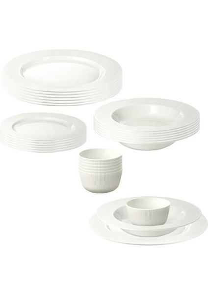 Yemek Takımı, Beyaz, 24 Parça