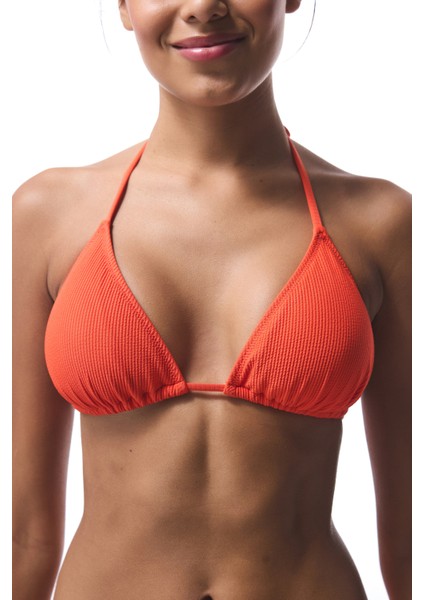 Turuncu Sona Üçgen Bikini Üstü