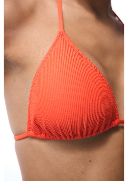 Turuncu Sona Üçgen Bikini Üstü