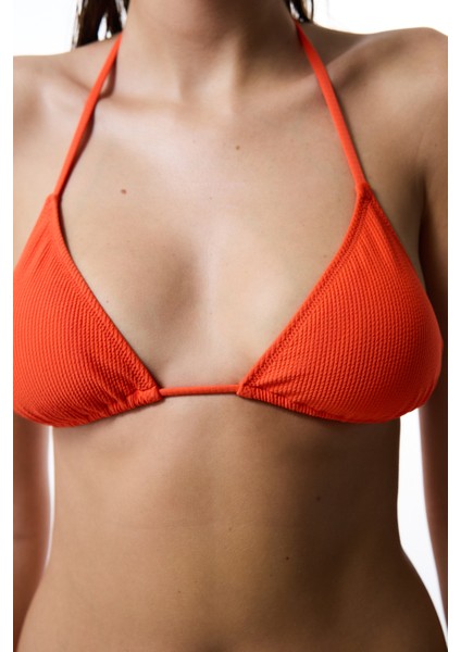 Turuncu Sona Üçgen Bikini Üstü