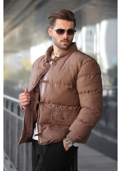 Vizon Düğmeli Dik Yaka Erkek Şişme Mont E7435 fiyatları