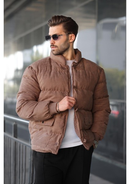 Vizon Düğmeli Dik Yaka Erkek Şişme Mont E7435 fırsatları