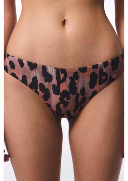 Clove Minimal Kesim Leopar Desenli Süper Brazılıan Bikini Altı