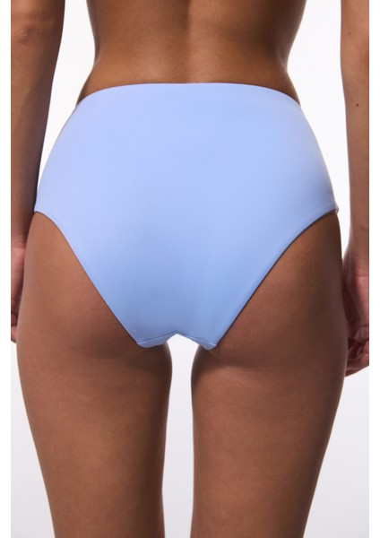 Açık Mavi High Shirred Yüksek Bel Bikini Altı