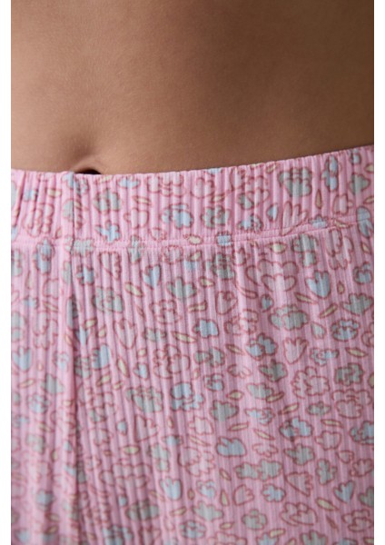 Açık Pembe Not Today Çiçekli Pijama Altı