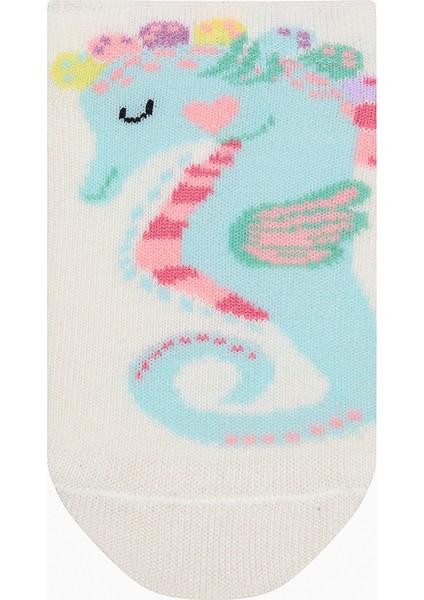 Kız Çocuk Cool Seahorse Renkli 4lü Patik Çorap