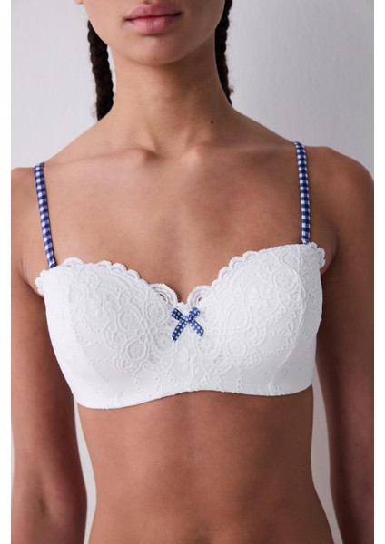 Lotus Lace Kırık Beyaz Straplez Sütyen
