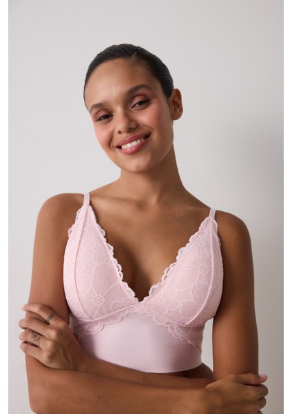 Broderie Pembe Bralet