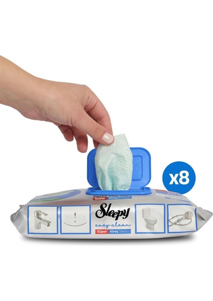 Sleepy Easy Clean Süper Kireç Sökücü Yüzey Temizlik Havlusu&mendili 8X30 (240 Yaprak) fiyatları