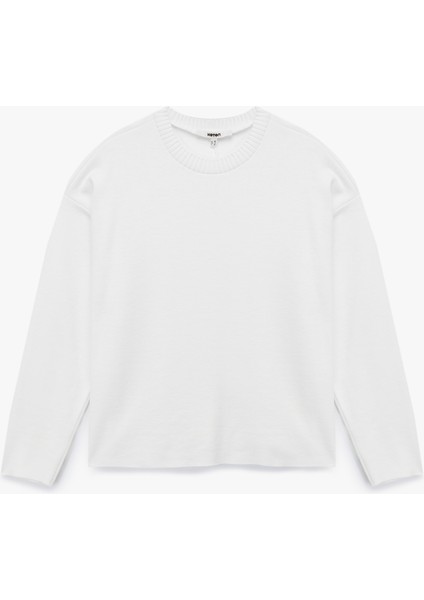 Uzun Kollu Bisiklet Yaka Basic Sweatshirt