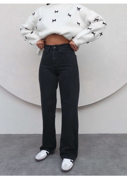 Siyah Straight Orj Jean