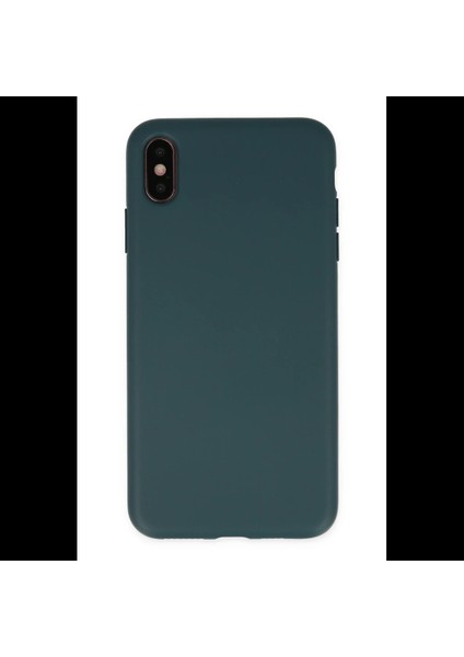 iPhone Xs Max Kılıf Nano Içi Kadife Silikon - Koyu Yeşil