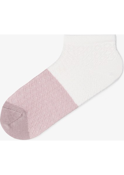 5 Çift Pamuklu Kendinden Desenli ve Çizgili Patik Çorap