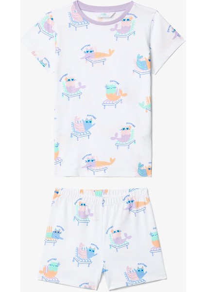 Kız Çocuk Purrmaid Pamuklu 2li Pijama Takımı