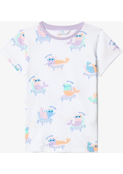 Kız Çocuk Purrmaid Pamuklu 2li Pijama Takımı