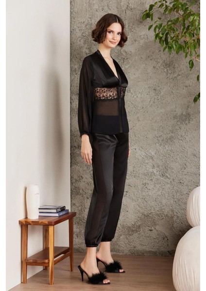 Kadın Saten Gecelik & Sabahlık & Pijama Takımı & Şortlu Takım Terlik Hediyeli Çeyiz Set