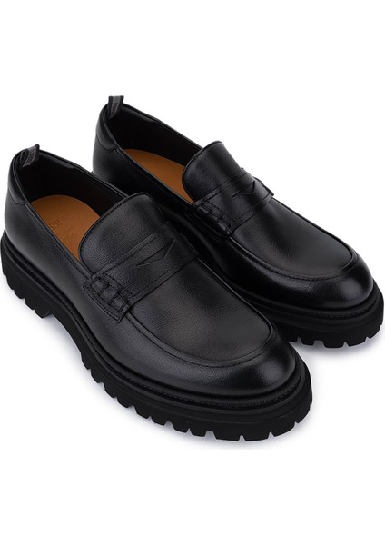Erkek Hakiki Deri Siyah Loafer Ayakkabı 668 1221 Erk Ayk SK25-26 Nero fiyatları