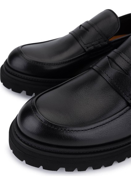 Erkek Hakiki Deri Siyah Loafer Ayakkabı 668 1221 Erk Ayk SK25-26 Nero modelleri