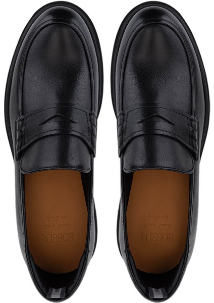 Erkek Hakiki Deri Siyah Loafer Ayakkabı 668 1221 Erk Ayk SK25-26 Nero indirimleri