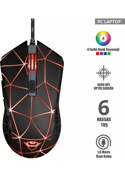 Gxt 133 Locx 4000 Dpı Rgb Gamer Mouse indirimleri