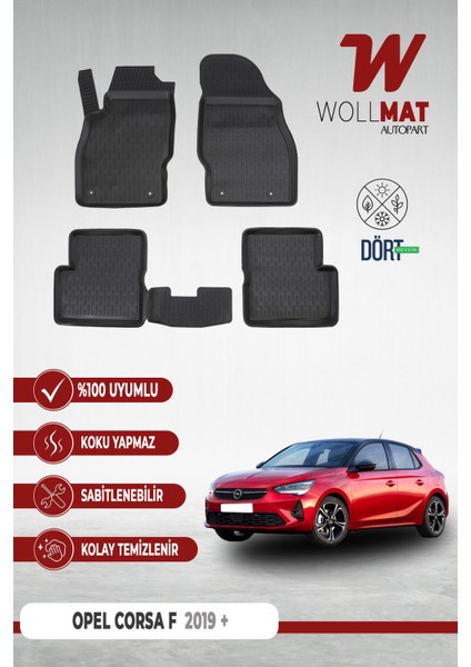 Opel Corsa F Paspas 2019 Sonrası 3D Havuzlu Paspas Seti