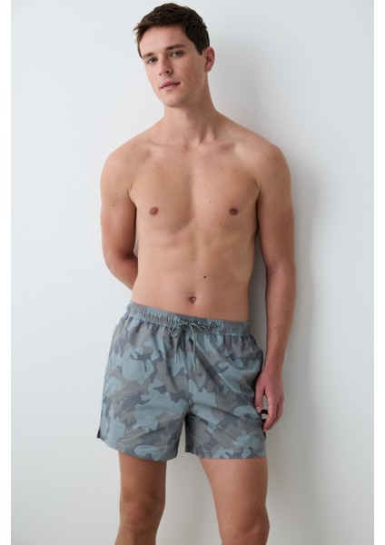Kamuflaj Safari Erkek Şort Mayo