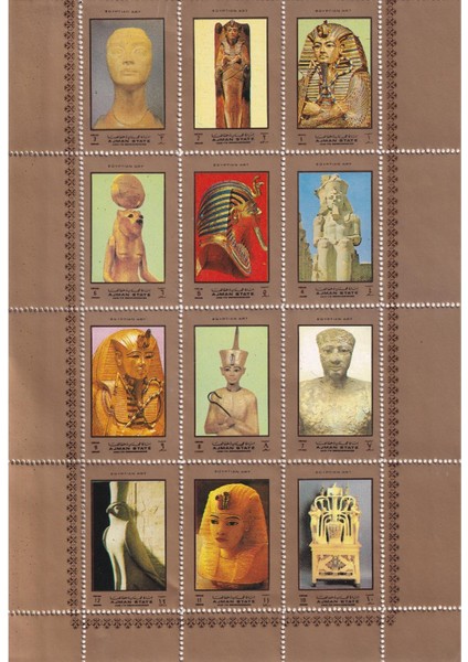 Mısır Hazineleri Blok Pul - Ajman State