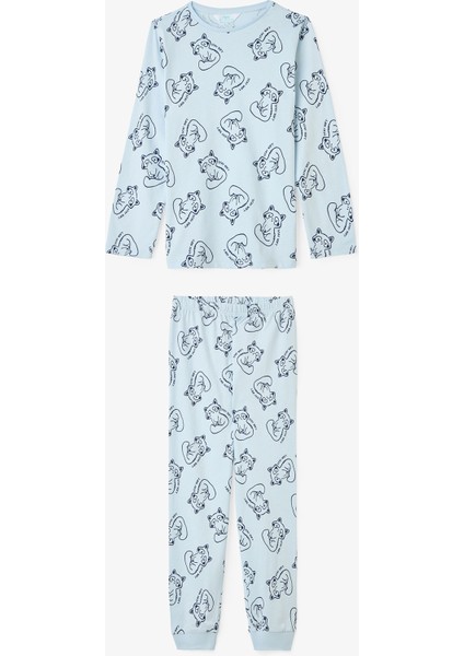 Erkek Çocuk Kirpi Desenli 2'li Pamuklu Pijama Takımı