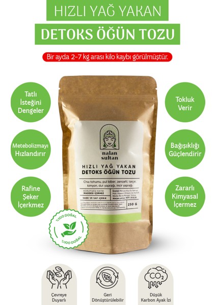 | Hızlı Yağ Yakan Detoks Öğün Tozu %100 Naturel Detoks Diet Meal (1 Aylık) 250gr