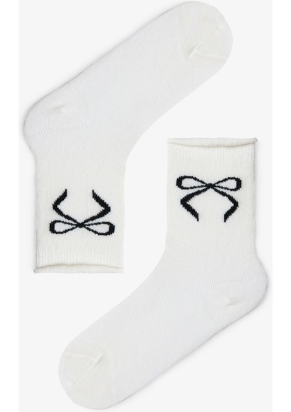 Love Bows Kız Çocuk Fiyonklu Pamuklu 4'lü Soket Çorap