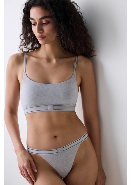 Removable Padded Bra Gri Üst