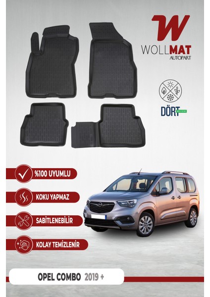 Opel Combo Paspas 2019 Sonrası 3D Havuzlu Paspas Seti