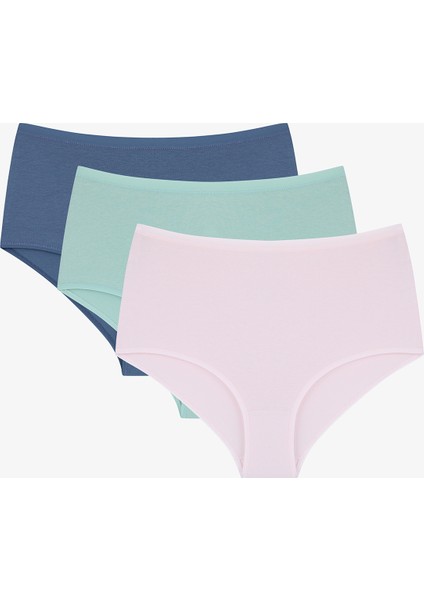 Deep Bloom 3lü Highwaist Çok Renkli Slip Külot